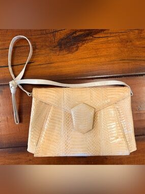 Vintage J.Renee Cream Snake Crossbody Bag